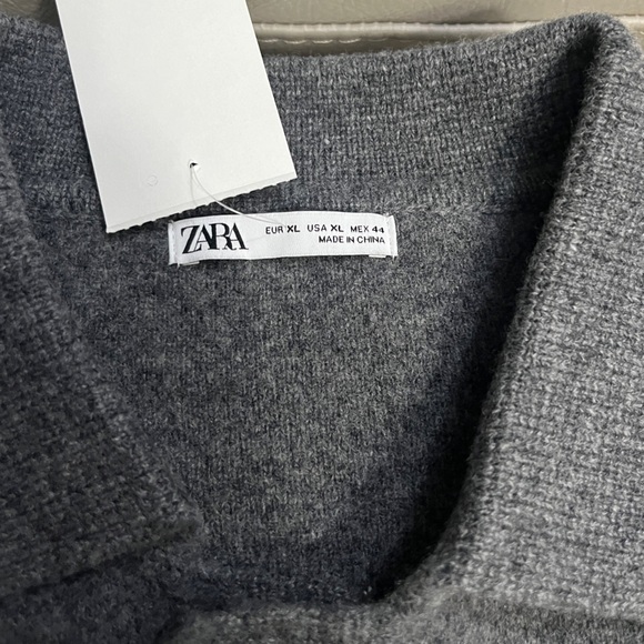 Zara Men's 100% Wool Knit Overshirt Cardigan - Size XL - Picture 5 of 6